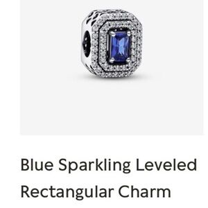 Blue Sparkling Leveled Rectangular Charm